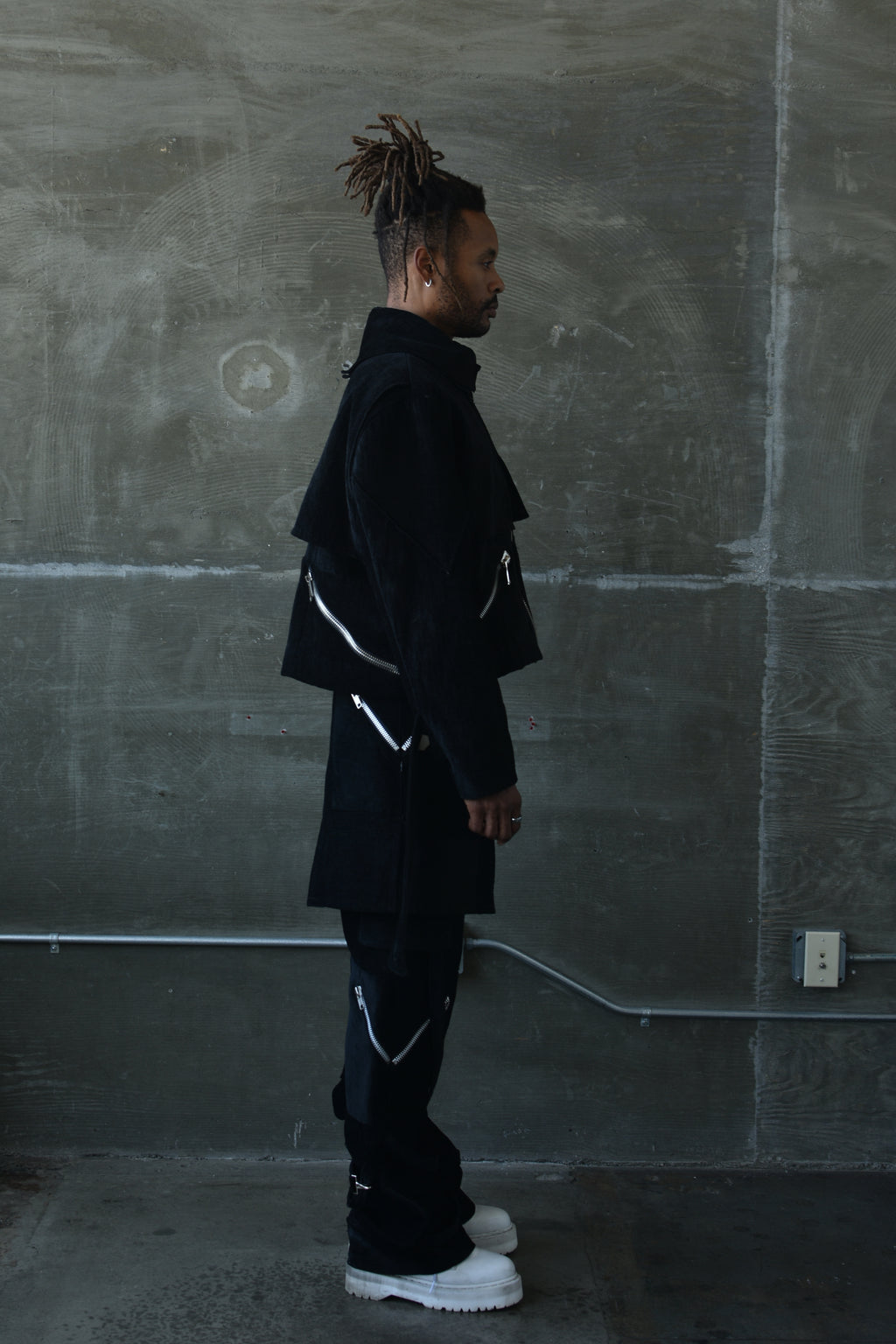 2V Layered Knife Zip Overcoat