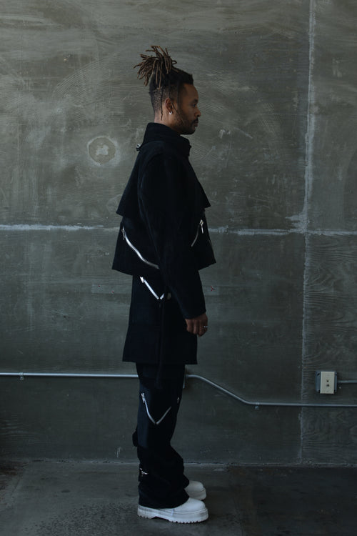 2V Layered Knife Zip Overcoat